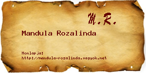 Mandula Rozalinda névjegykártya